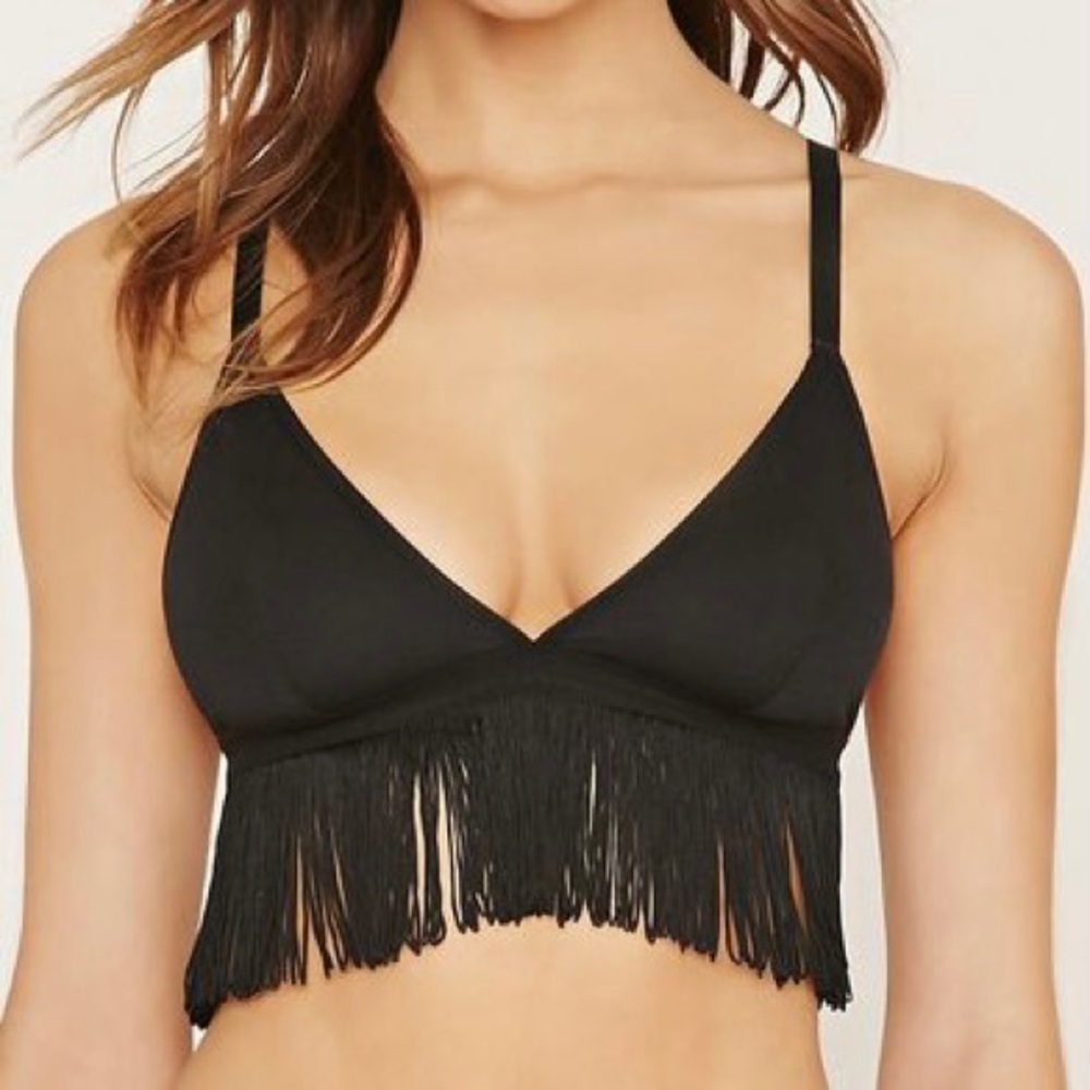 Fringe V Neck Bralette